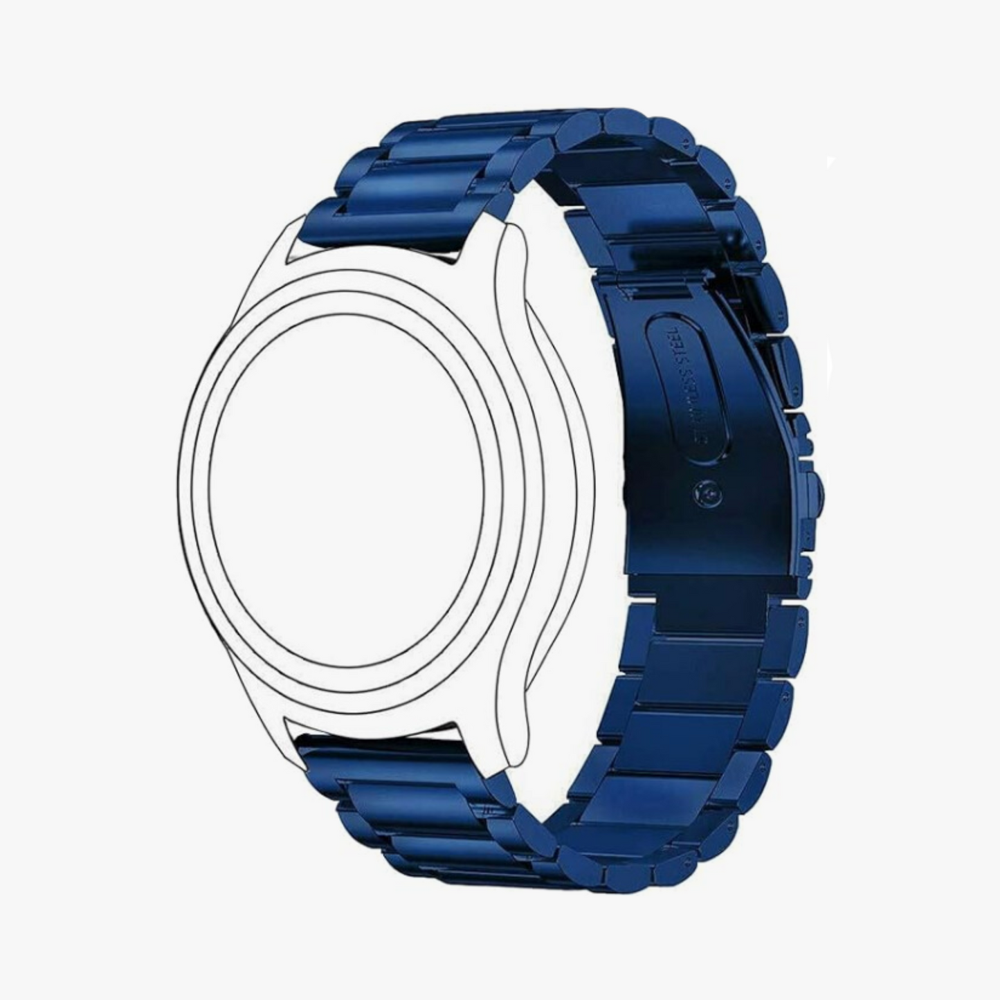 Navy Blue Stainless Steel Watch Strap