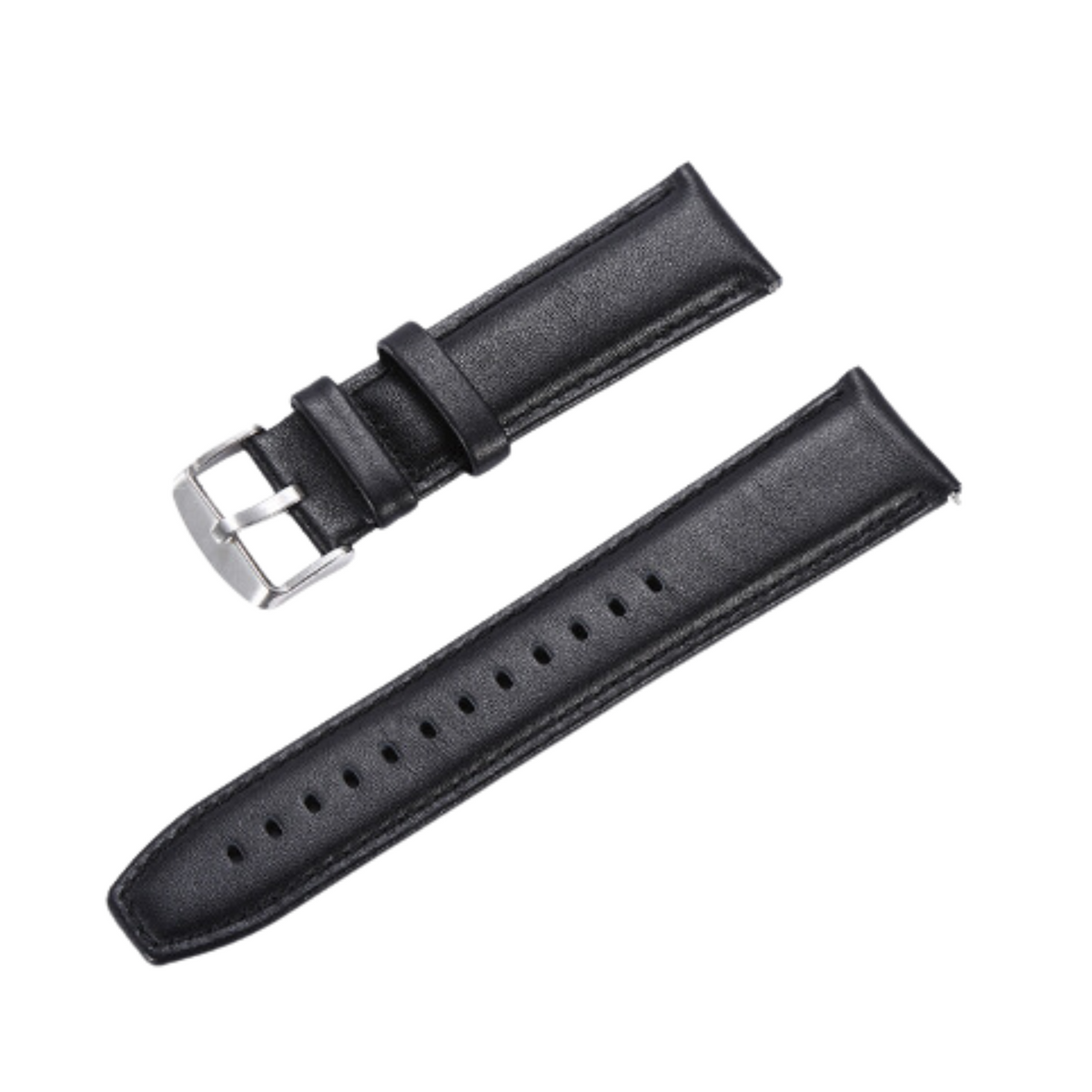 Black Leather Watch Band for VitalityWatch – detail