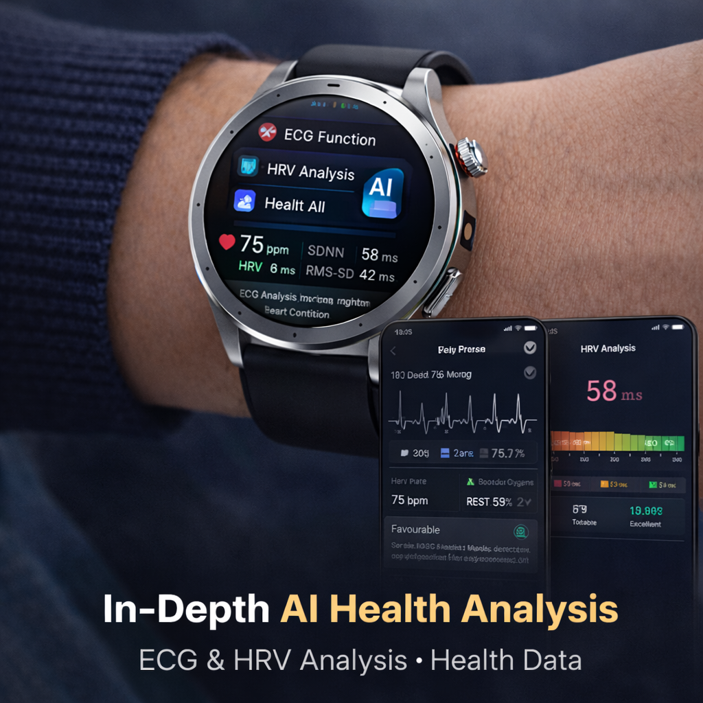 AI Health Watch in-depth AI health analysis with ECG and HRV – VitalityWatch