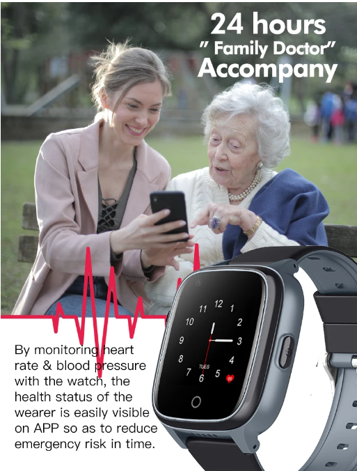 Fall Detection Smartwatch 24-hour heart rate and blood pressure monitoring for seniors – VitalityWatch