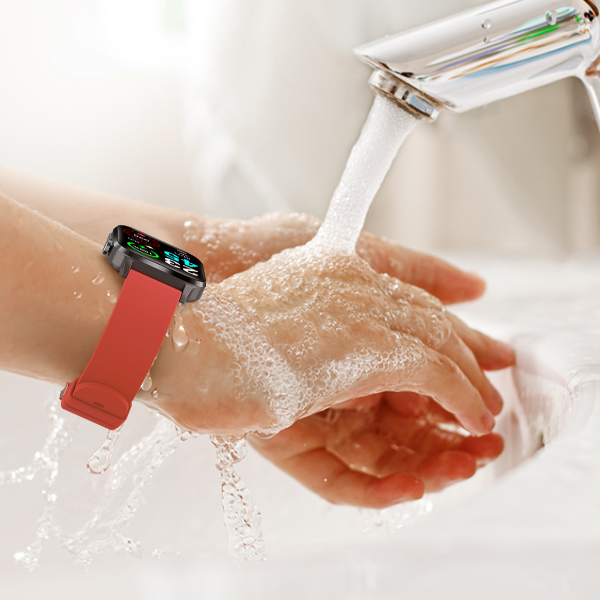 Splash-proof Cold Laser Therapy Watch worn while washing hands – VitalityWatch