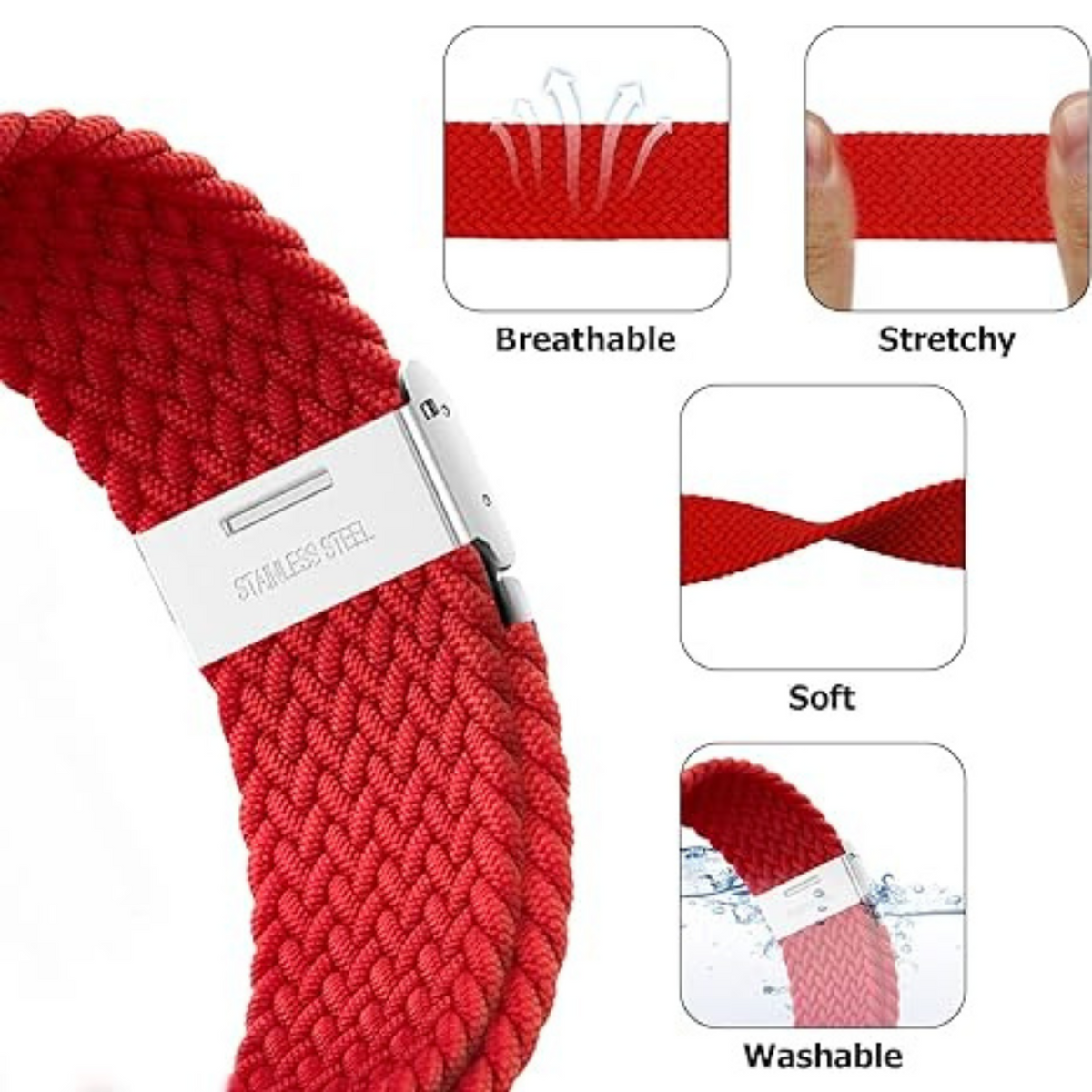 VitalityWatch braided nylon watch band – stretchable fit