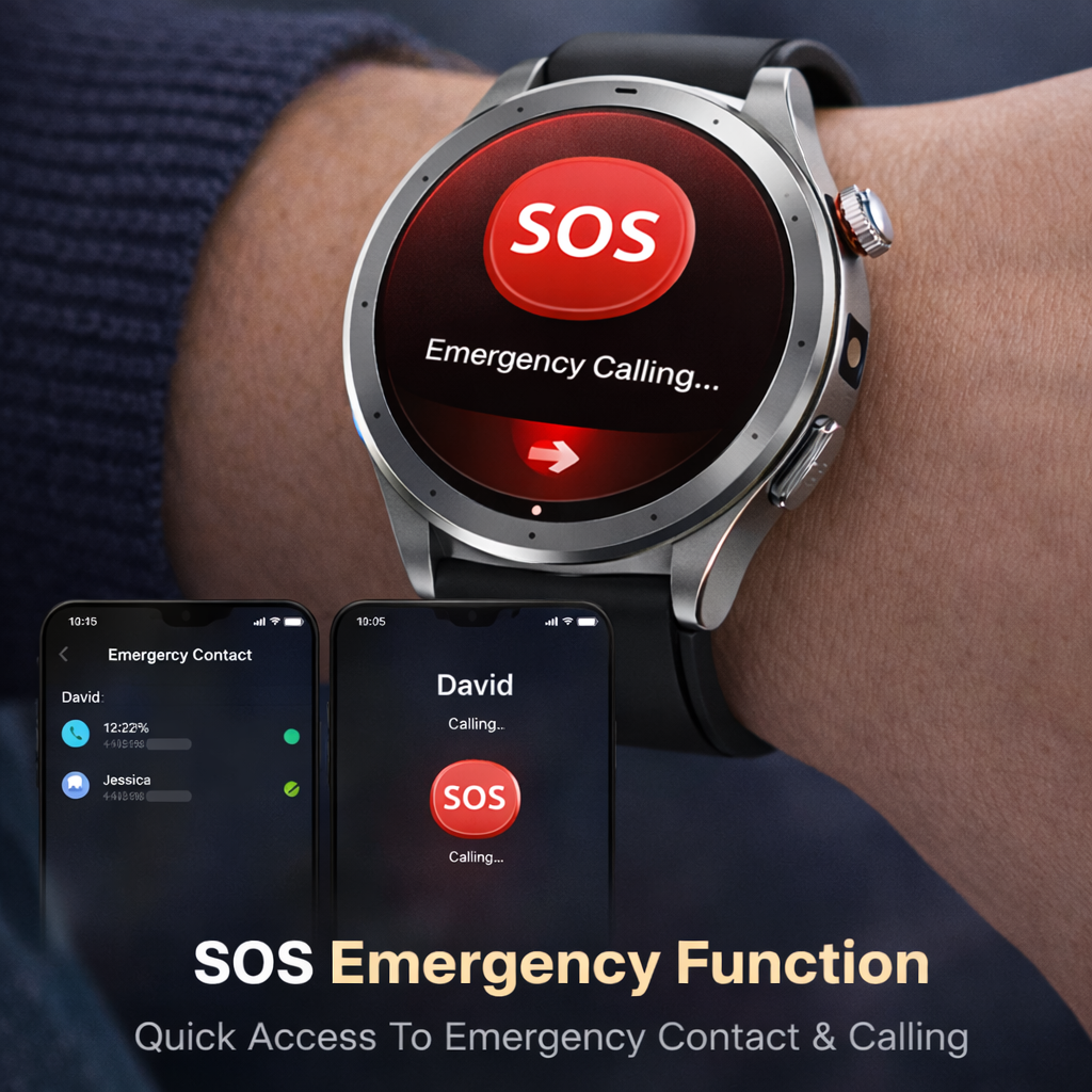 AI Health Watch SOS emergency call function – VitalityWatch