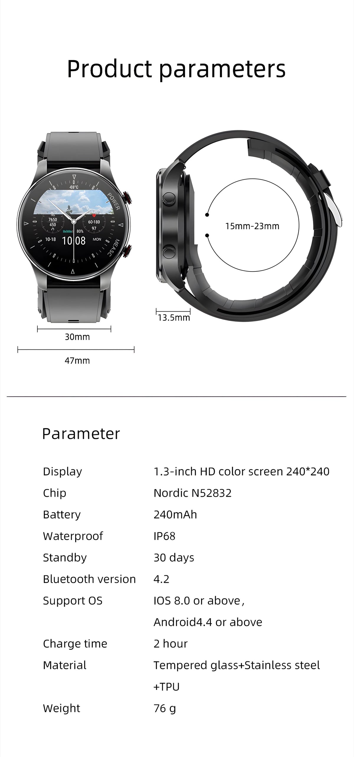 Blood Pressure Watch with Inflatable Airbag details – VitalityWatch